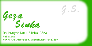 geza sinka business card