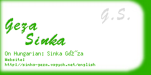 geza sinka business card